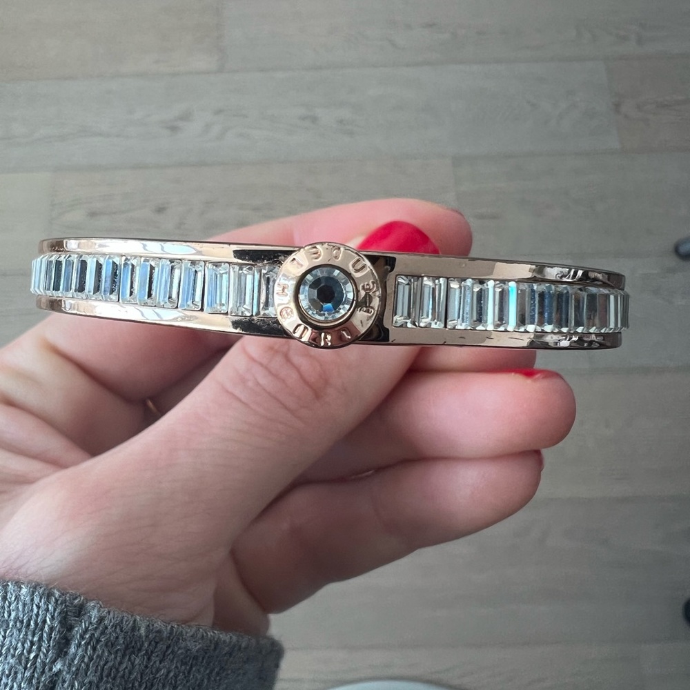 Henri Bendel Rose Gold Crystal Bangle Bracelet